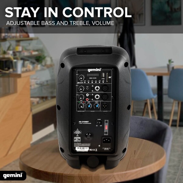 Main product image for Gemini AS-2108BT 8" Bluetooth Active Loudspeaker235-140